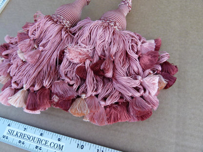 Scalamandre Silk Tiebacks Handmade Vichy 100% Silk Double Tieback Pink MSRP 440/y T3188-08