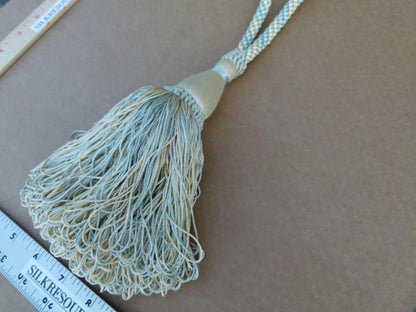 Scalamandre Silk Tiebacks Handmade Single Tassel Aqua MSRP USD300/each T2803-021