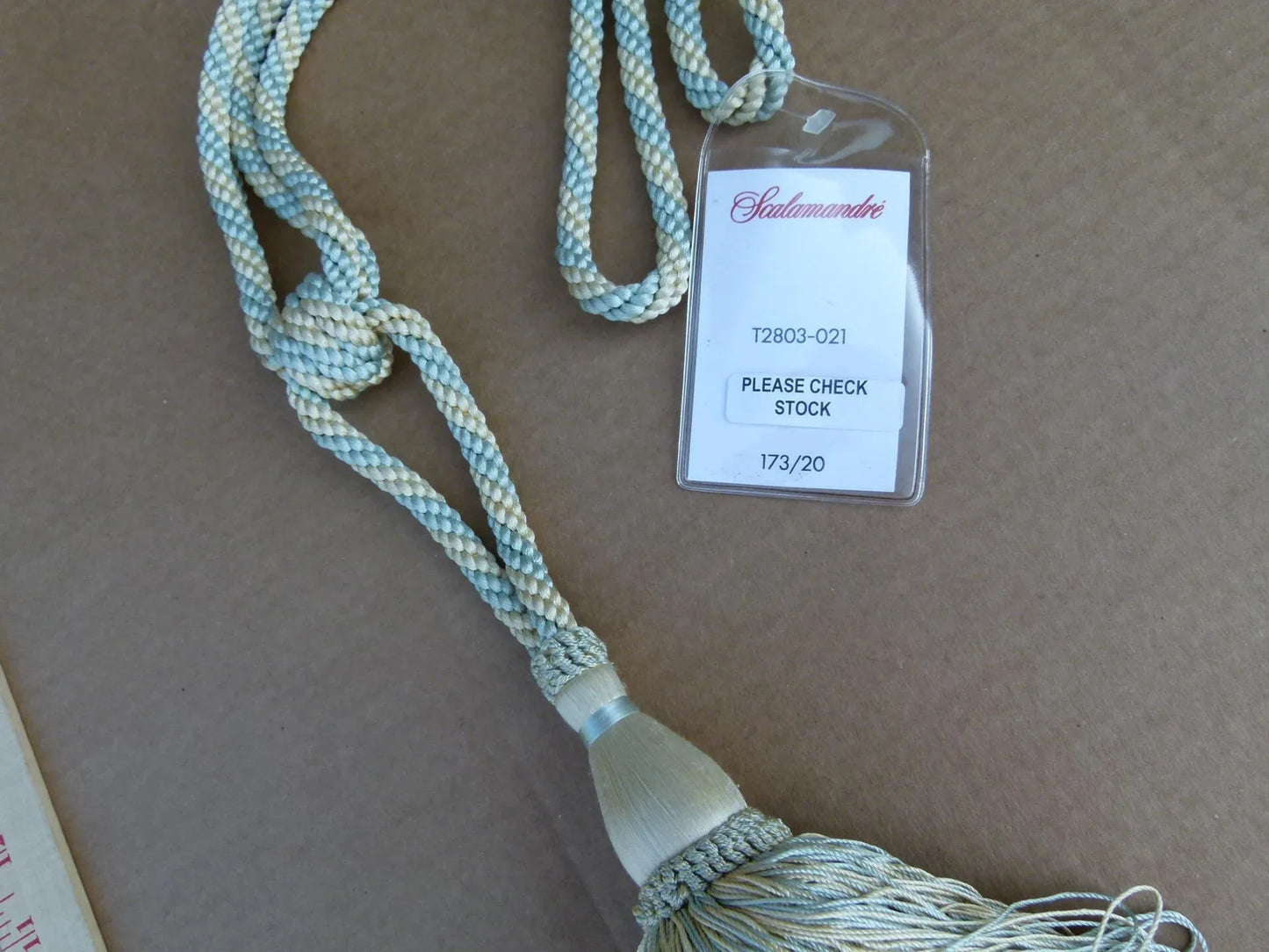 Scalamandre Silk Tiebacks Handmade Single Tassel Aqua MSRP USD300/each T2803-021