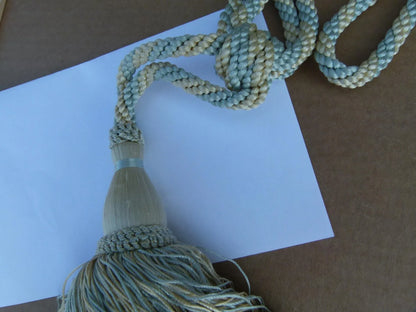 Scalamandre Silk Tiebacks Handmade Single Tassel Aqua MSRP USD300/each T2803-021