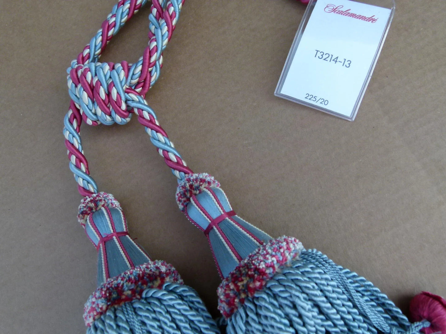 Scalamandre Silk Tiebacks Handmade Double Tassel Blue MSRP USD440/each T3214-13