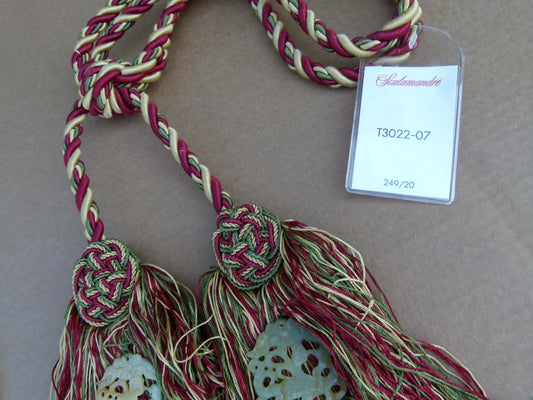 Scalamandre Duchessa Silk - Jade/Deep Red
