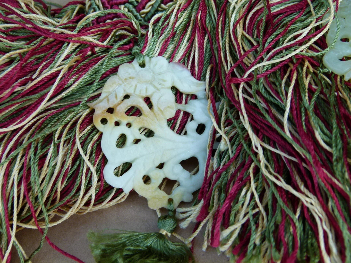 Scalamandre Silk Tiebacks Handmade Duchessa Silk/Jade Double Tieback Jade Deep Red MSRP USD480 each T3022-07