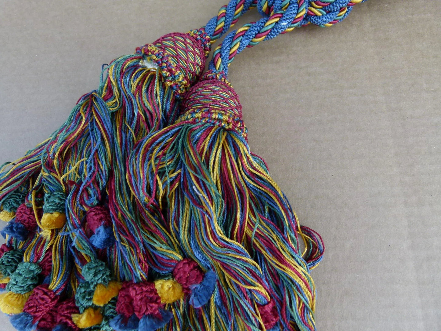 Scalamandre Silk Tiebacks Handmade Silk Double Tieback Blue MSRP USD400 each T2946-02