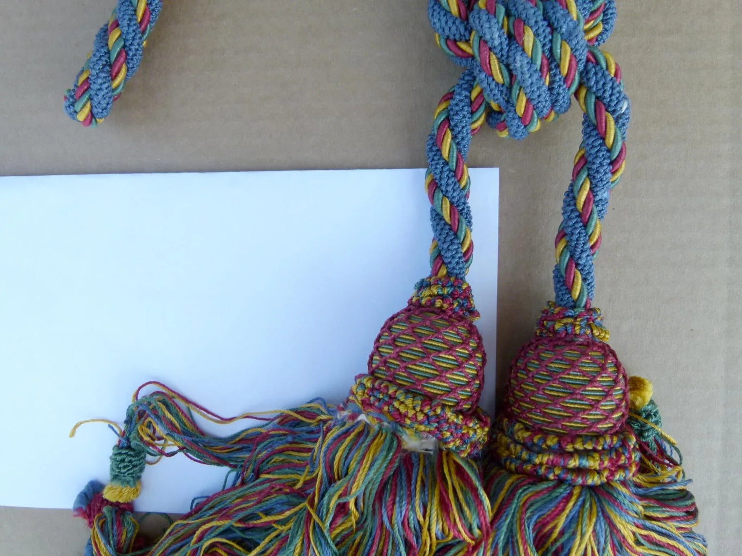 Scalamandre Silk Tiebacks Handmade Silk Double Tieback Blue MSRP USD400 each T2946-02