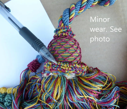 Scalamandre Silk Tiebacks Handmade Silk Double Tieback Blue MSRP USD400 each T2946-02