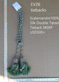 Scalamandre Silk Tiebacks Handmade  Double Tassel Green MSRP USD500+ each T2906-008
