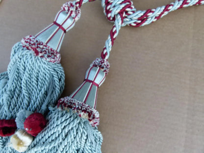 Scalamandre Silk Tiebacks Handmade Lyon Double Tassel Sky Blue MSRP USD500each T3214-08