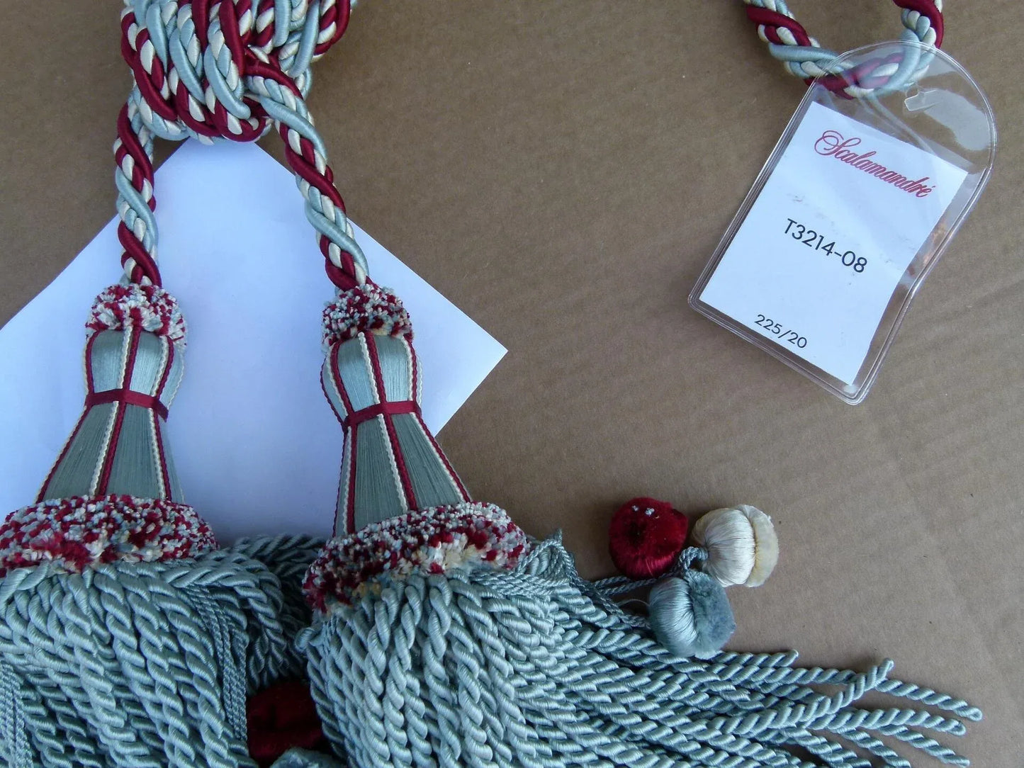 Scalamandre Silk Tiebacks Handmade Lyon Double Tassel Sky Blue MSRP USD500each T3214-08