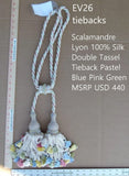 Scalamandre Silk Tiebacks Handmade Lyon Double Tassel Pastel Blue Pink Green MSRP USD440each T3187-02