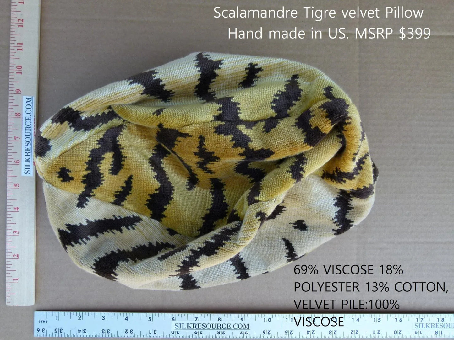 Pillow Case only Scalamandre Tigre Velvet Handmade in US Sphere