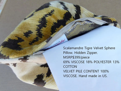 Pillow Case only Scalamandre Tigre Velvet Handmade in US Sphere