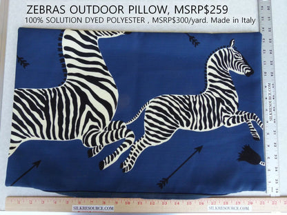 Pillow Case only Scalamandre Zebra Outdoor Blue