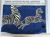 Pillow Case only Scalamandre Zebra Outdoor Blue