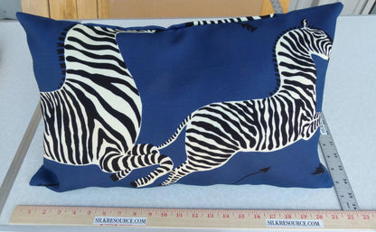 Pillow Case only Scalamandre Zebra Outdoor Blue