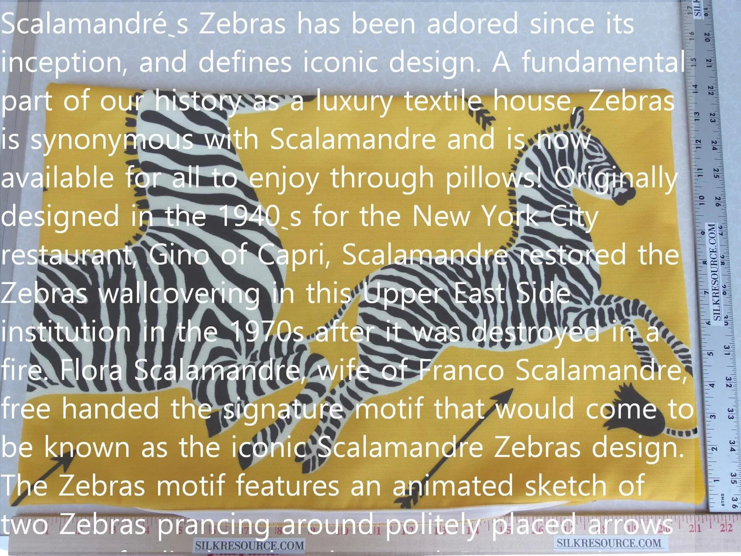 Pillow Case only Scalamandre Zebra Outdoor Lumbar Yellow Black 22"x14" MSRP USD 259 (#1)
