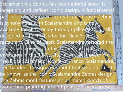 Pillow Case only Scalamandre Zebra Outdoor Lumbar Yellow Black 22"x14" MSRP USD 259 (#1)