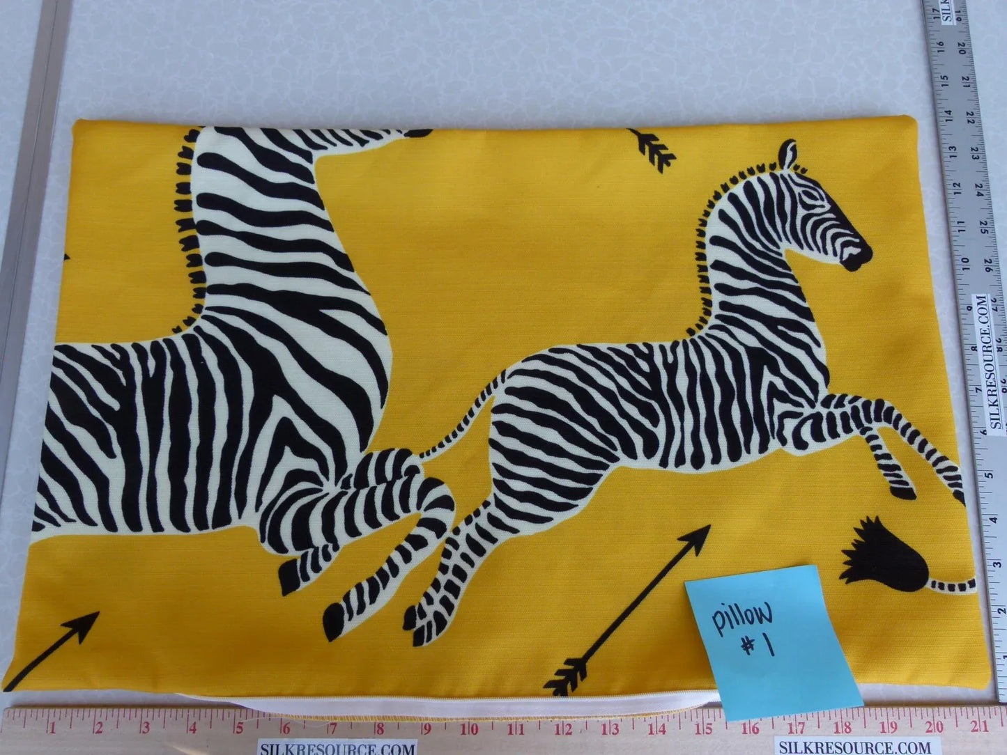 Pillow Case only Scalamandre Zebra Outdoor Lumbar Yellow Black 22"x14" MSRP USD 259 (#1)