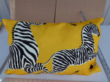 Pillow Case only Scalamandre Zebra Outdoor Lumbar Yellow Black 22"x14" MSRP USD 259 (#1)