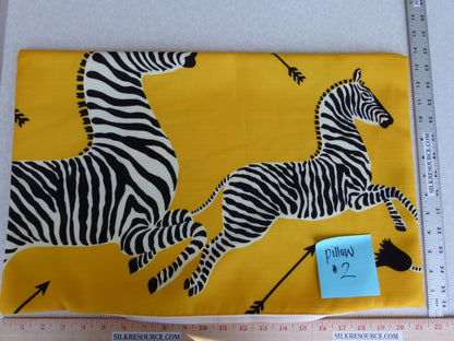 Pillow Case only Scalamandre Zebra Outdoor Lumbar Yellow Black 22x14" MSRP USD 259 (#2)