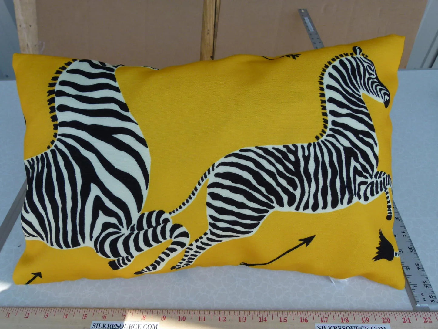 Pillow Case only Scalamandre Zebra Outdoor Lumbar Yellow Black 22x14" MSRP USD 259 (#2)