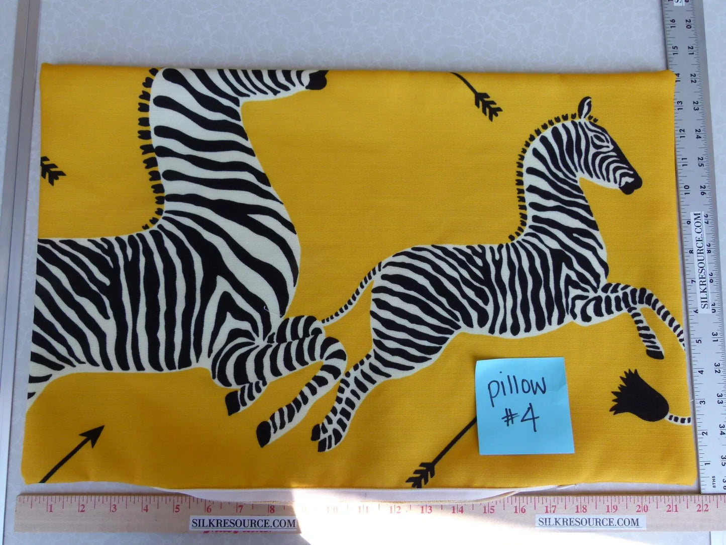 Pillow Case only Scalamandre Zebra Outdoor Lumbar Yellow Black 22x14" MSRP USD 259 (#4)