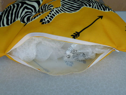 Pillow Case only Scalamandre Zebra Outdoor Lumbar Yellow Black 22x14" MSRP USD 259 (#4)