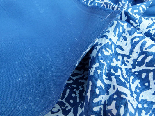 1 EV27 1.5yrd x 60" Scalamandre Bay Coral Blue White Coral On A Solid-colored Ground MSRP USD 214/y