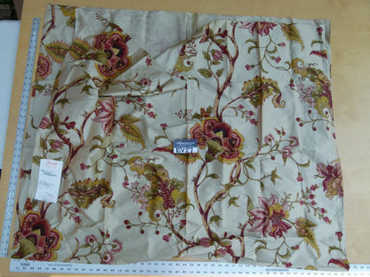 3 EV27 2.1yrd x 47"wide  Scalamandre Baradi Blossom On Chablis Pink Jacobean Palampore Tree Of Life Printed Silk Pink Green On Cream White MSRP USD 192/y