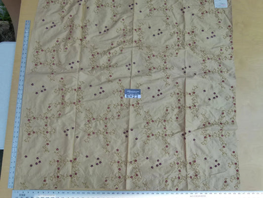 4 EV27 1.4yrd x 46"wide  Scalamandre AMARESH Clematis Silk Embroidery Gold