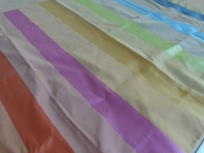 7 EV27 32.5" x 43.5"wide  Scalamandre ARC EN CIEL Ho anis Viscose Stripe Brown