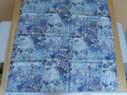 9 EV27 53" X 53" Scalamandre Grey's Flower Garden Blues MSRP USD 324