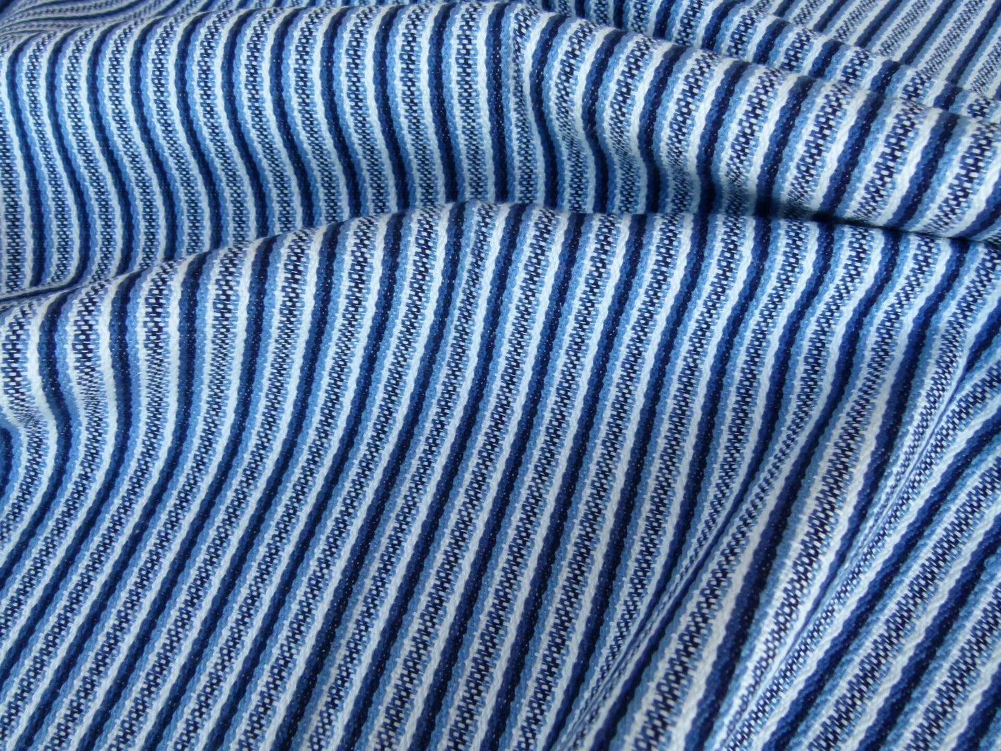 11 EV27 1.5yd x 56"wide Scalamandre HEARST BLUE  drylon acrylic Stripe MSRP USD196