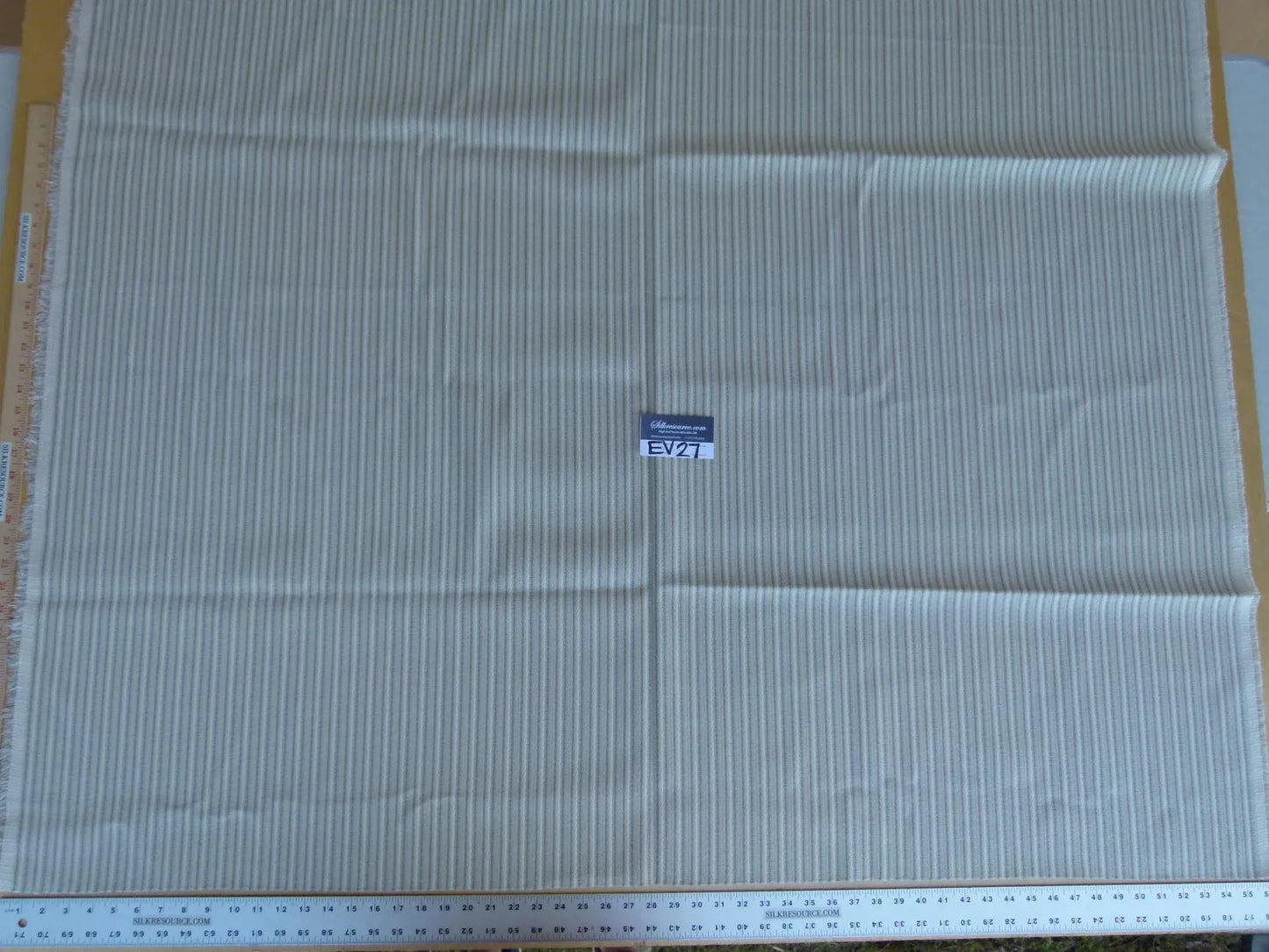 12 EV27 1.5yd x 56"wide Scalamandre HEARST BEIGE  drylon acrylic Stripe  MSRP USD196