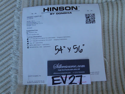 12 EV27 1.5yd x 56"wide Scalamandre HEARST BEIGE  drylon acrylic Stripe  MSRP USD196