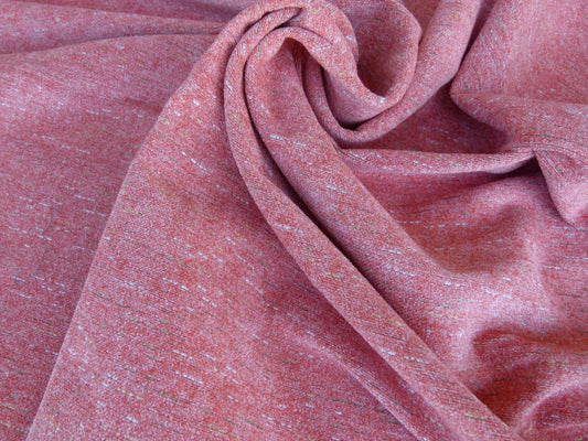 13 EV27 1.5yd x 56"wide Scalamandre Thomas Coral Linen Chenille Viscose, Polycotton Pink MSRP USD 192/y