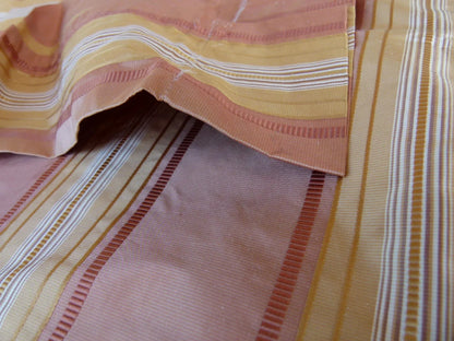 17 EV27 2.1yd x 48"wide Scalamandre GRANVILLE STRIPE GINGER Silk Stripe Pink Gold