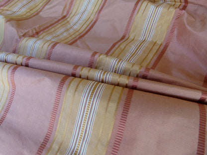 17 EV27 2.1yd x 48"wide Scalamandre GRANVILLE STRIPE GINGER Silk Stripe Pink Gold