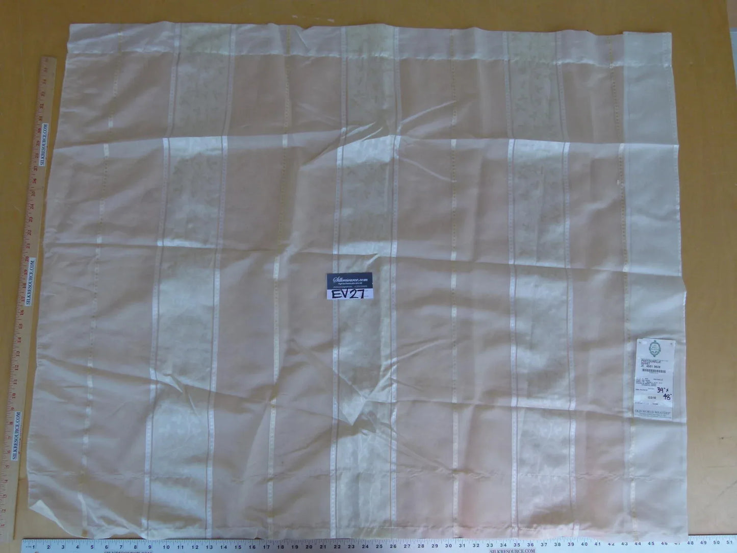 29 EV27 1yd x 48″wide Scalamandre PASTOURELLE DUVET Polyester Sheers White Stripe