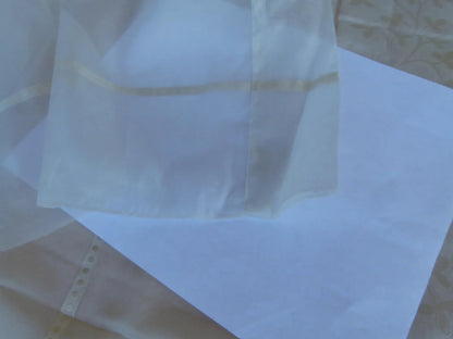 29 EV27 1yd x 48″wide Scalamandre PASTOURELLE DUVET Polyester Sheers White Stripe