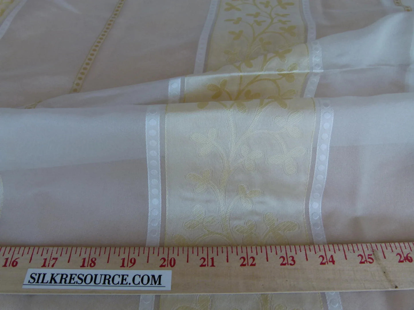 30 EV27 1.2yd x 53″wide Scalamandre PASTOURELLE POUSSIN Polyester Sheers Cream Stripe