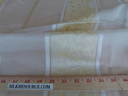 30 EV27 1.2yd x 53″wide Scalamandre PASTOURELLE POUSSIN Polyester Sheers Cream Stripe