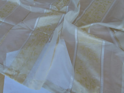 30 EV27 1.2yd x 53″wide Scalamandre PASTOURELLE POUSSIN Polyester Sheers Cream Stripe