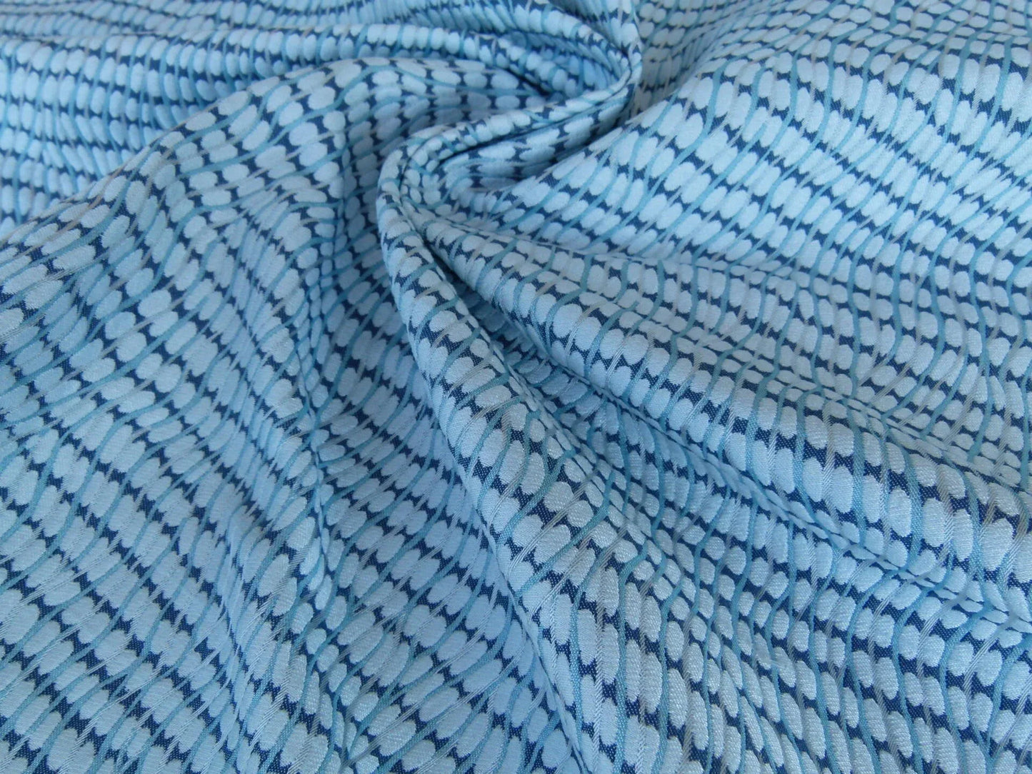 31 EV27 33" x 54" Wide Scalamandre River Stones Aqua Small Jacquard Blue Dots Circle MSRP USD 222