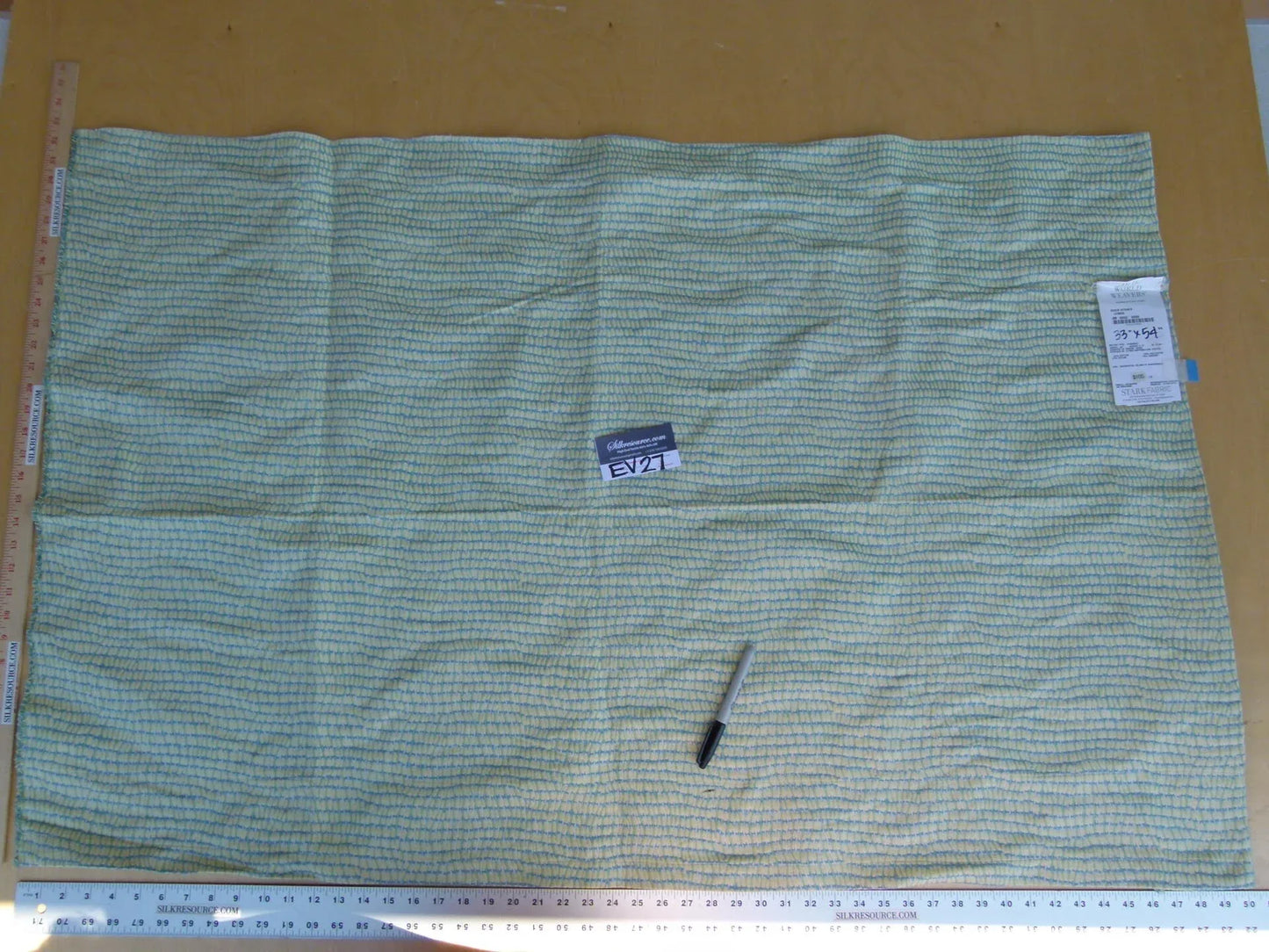 32 EV27 33" X 54″ Wide Scalamandre River Stones Lemon Small Jacquard Yellow Dots Circle MSRP USD 222