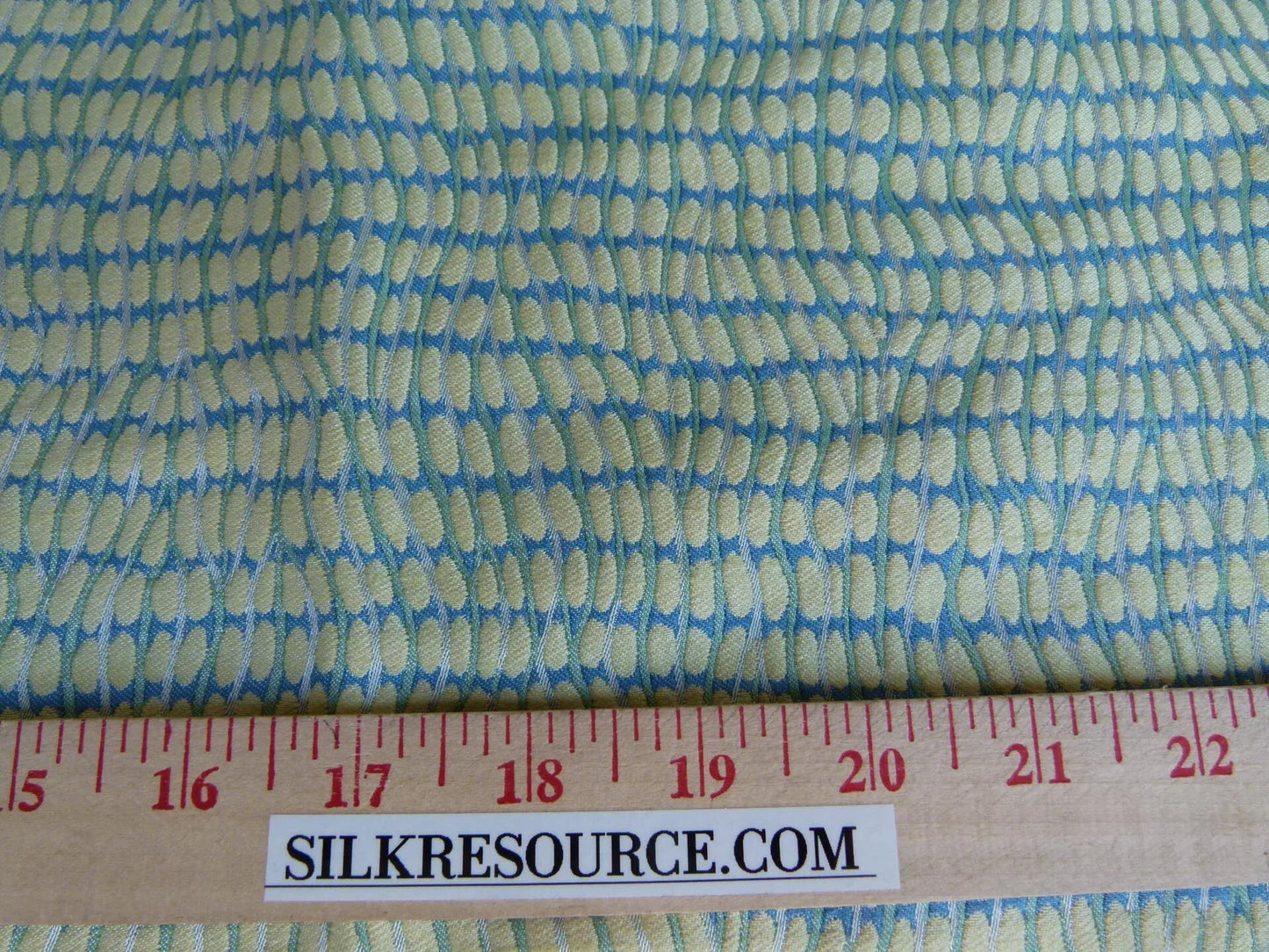 32 EV27 33" X 54″ Wide Scalamandre River Stones Lemon Small Jacquard Yellow Dots Circle MSRP USD 222