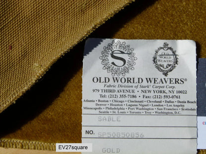 1 EV27 Square Scalamandre Old world Weavers Sable Velvet Golden Silk Mohair Brown Plain MSRP USD 800+