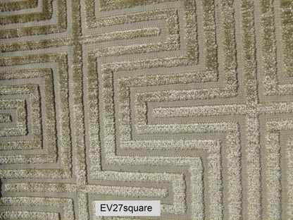 Scalamandre Old World Weavers Nexus Brass Geometric Graphic Viscose Brown - 27 Inches Square