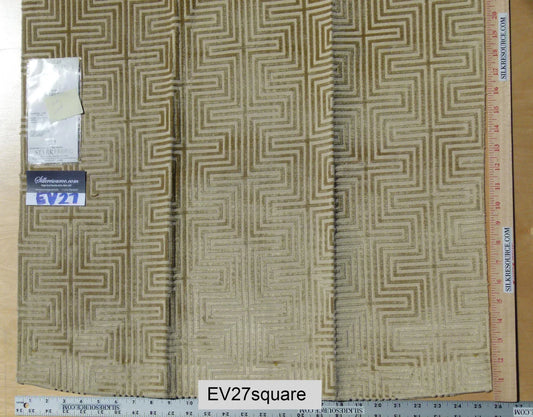 Scalamandre Old World Weavers Nexus Brass Geometric Graphic Viscose - 26 Inches x 26 Inches Square Brown