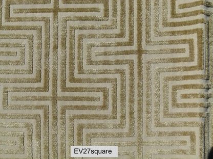 Scalamandre Old World Weavers Nexus Brass Geometric Graphic Viscose - 26 Inches x 26 Inches Square Brown